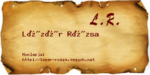 Lázár Rózsa névjegykártya